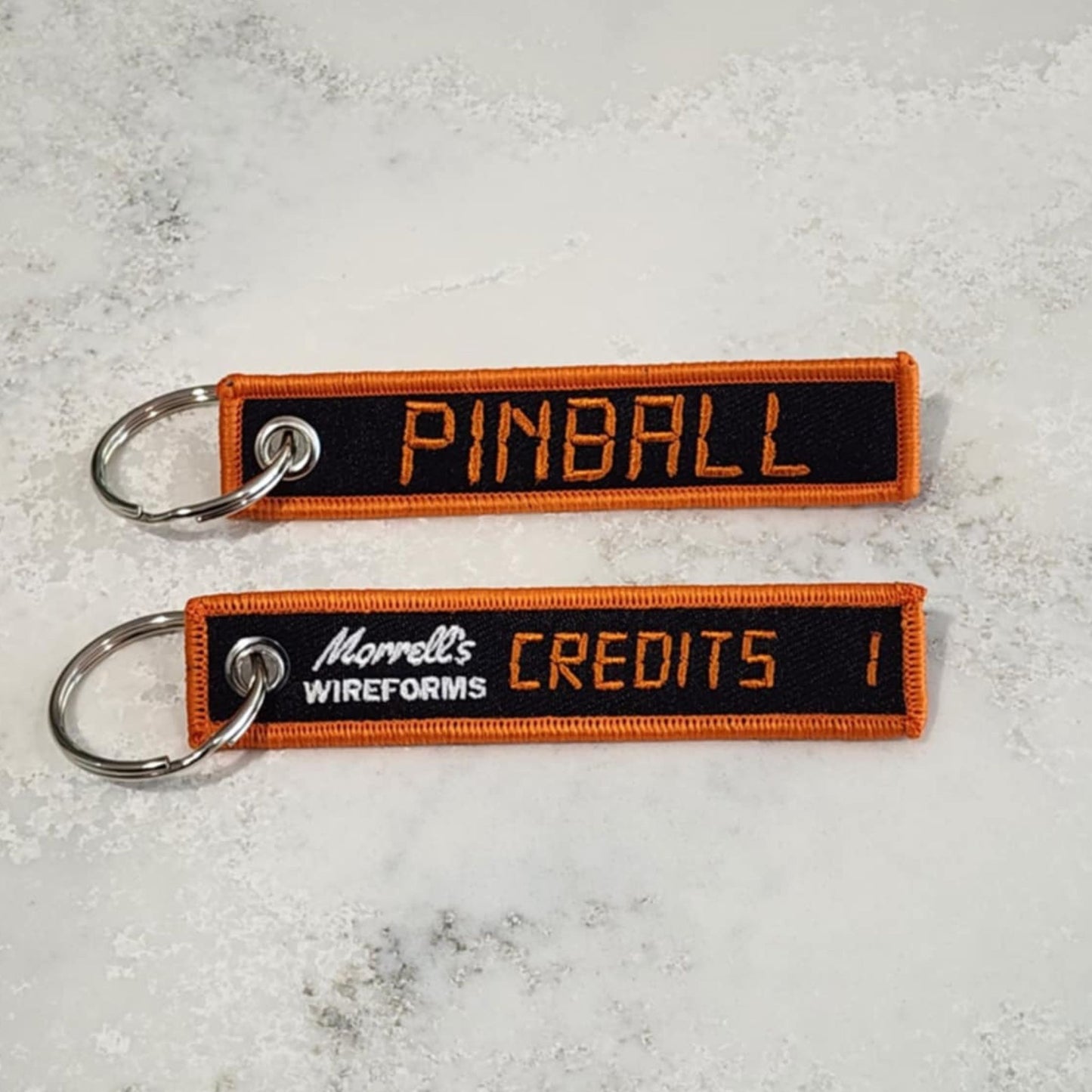 Pinball Key Tag - Mini - Black & Orange - Credits 1