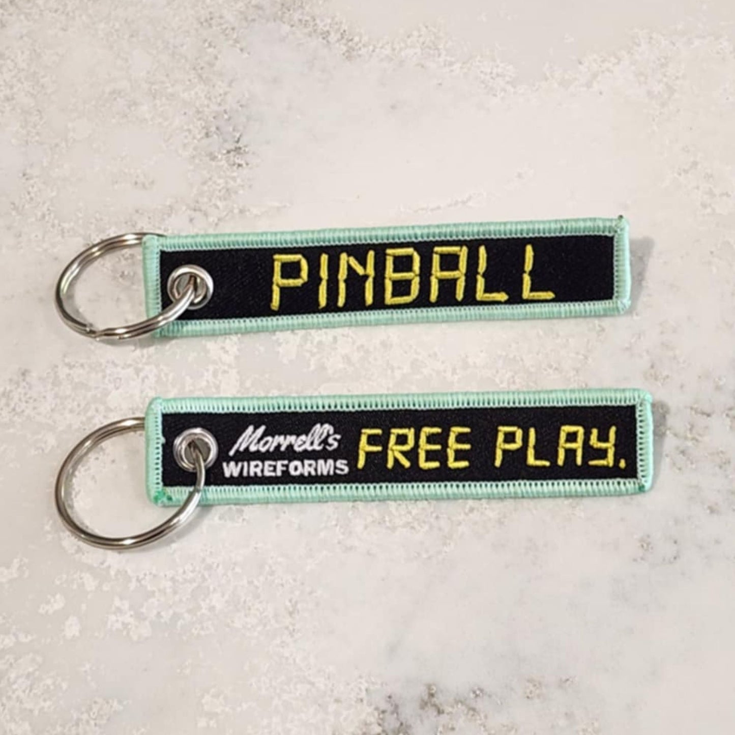 Pinball Key Tag - Mini - Black & Green - Free Play