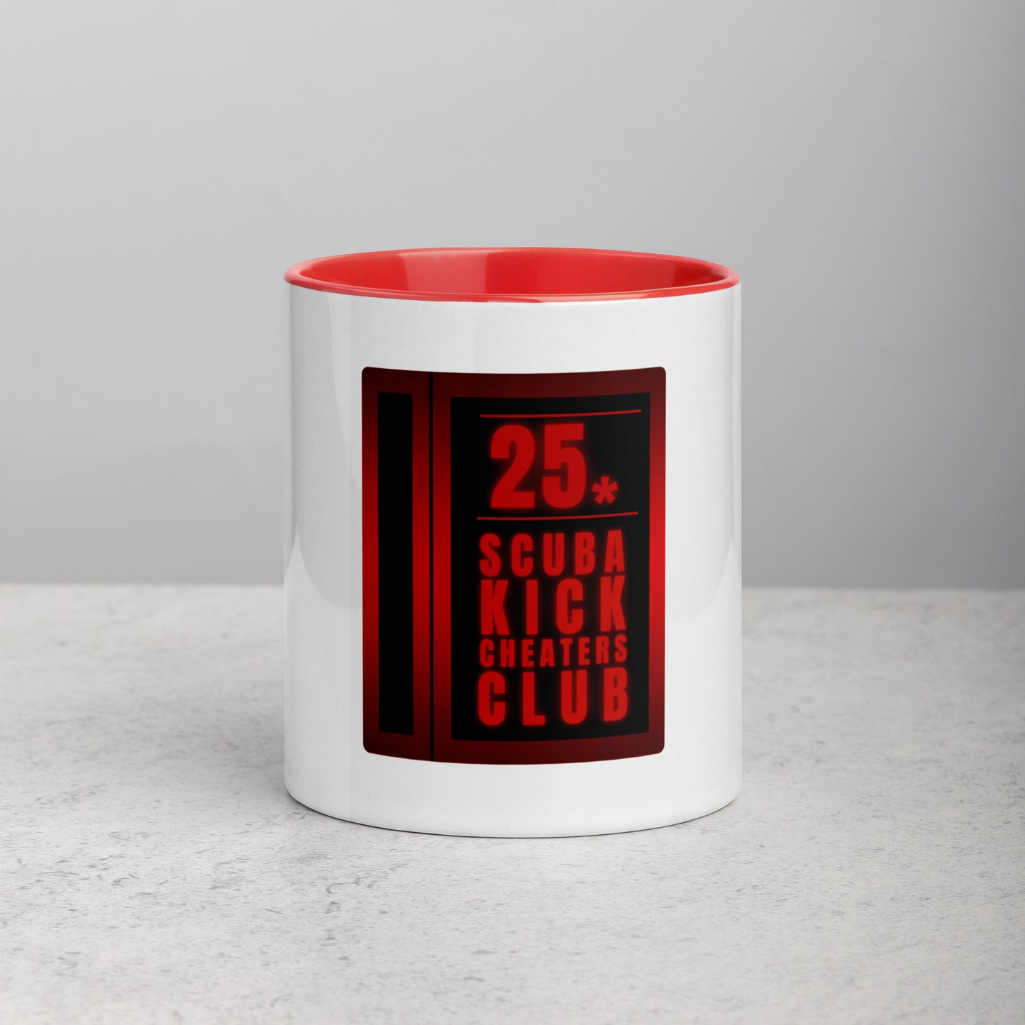 Scuba Kick Cheaters Club - Mug with Red Color Inside - Coin